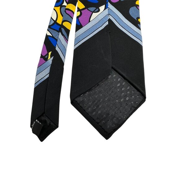 Rush Limbaugh No Boundaries Collection Silk Tie Abstract Multicolor Design Black - Picture 5 of 6